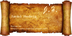Jankó Hedvig névjegykártya